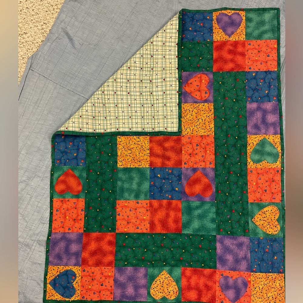 ‘Oh My Heart’ Quilt, GREAT CHRISTMAS GIFT FOR THAT EXPECTING MOM
